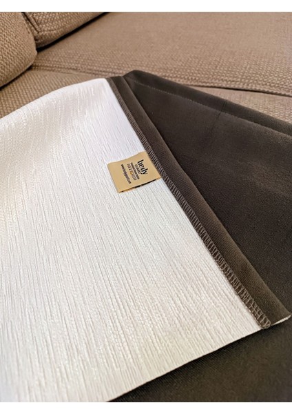 Toscana Sıvı Geçirmez Kaymaz Koltuk Örtüsü Çift Taraflı Bej ve Antrasit 80*200CM