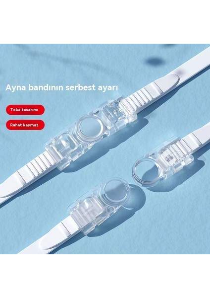 Yetişkin Su Geçirmez Büyük Çerçeve Pc Hd Anti-Sis Yüzme Eğitimi Silikon Gözlük (Yurt Dışından)