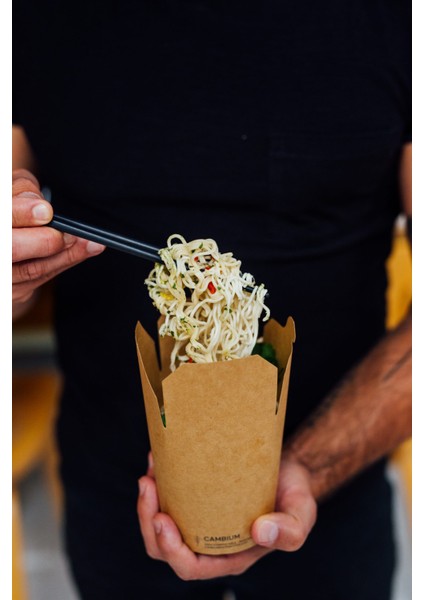 Yemek Kutusu Makarna Noodle Mantı Döner Box 26 Oz Kraft 50 Adetli indirimleri