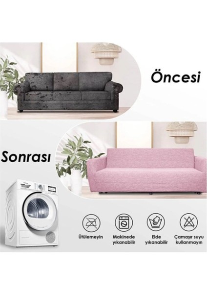 Battal Boy Lastikli Koltuk Örtüsü Seti (2 Adet 3'lü + 2 Adet 1'li) - Lastikli Koltuk Kılıfı modelleri