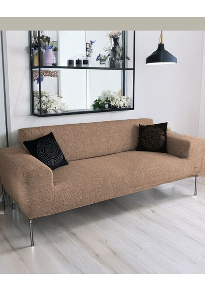 Koltuk Örtüsü Kaliteli Jakarlı Kumaştan Çekyat-Kanepe Kılıfı Yıkanabilir 3 Kişilik