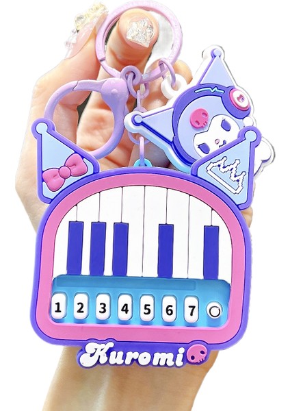 Yaratıcı Sanrio Kuromi Şarkı Piyano Oyuncak Anahtarlık (Yurt Dışından)