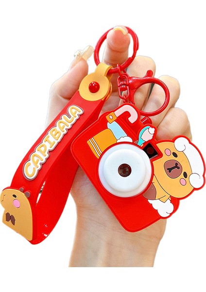 Yaratıcı Kapibala Projeksiyon Kamera Sevimli Kapibara Anahtarlık (Yurt Dışından)