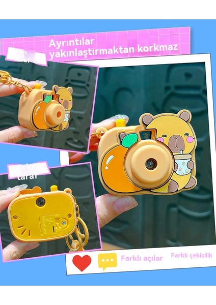 Yaratıcı Kapibala Projeksiyon Kamera Sevimli Kapibara Anahtarlık (Yurt Dışından) modelleri