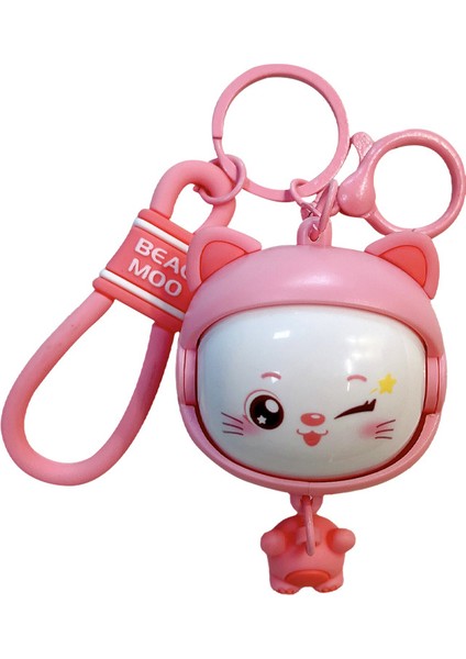 Yaratıcı Karikatür Döner Sevimli Yüz Değişen Kedi Anahtarlık (Yurt Dışından)