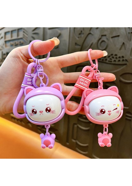 Yaratıcı Karikatür Döner Sevimli Yüz Değişen Kedi Anahtarlık (Yurt Dışından) fırsatları