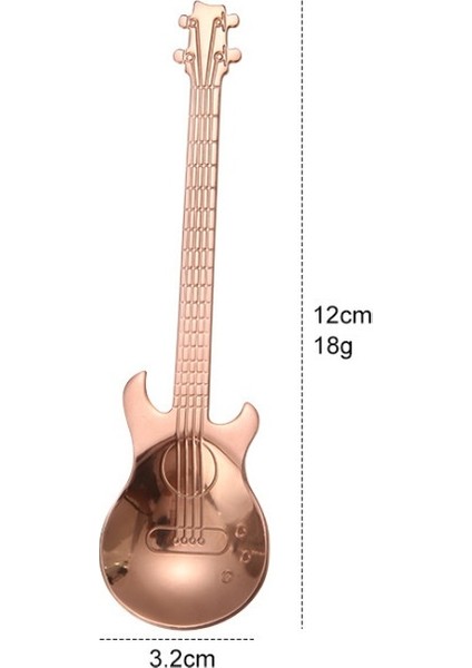 304 Paslanmaz Çelik Gitar Yaratıcı Tatlı Kaşığı (Yurt Dışından)