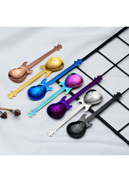 304 Paslanmaz Çelik Gitar Yaratıcı Tatlı Kaşığı (Yurt Dışından)