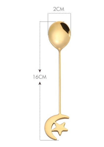 304 Paslanmaz Çelik Kaşık Ins Yaratıcı Meyve Yıldız Ay Kaşık (Yurt Dışından)
