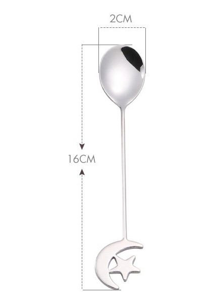 304 Paslanmaz Çelik Kaşık Ins Yaratıcı Meyve Yıldız Ay Kaşık (Yurt Dışından)