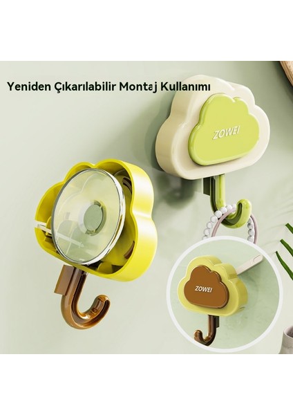 6 Adet Paketlenmiş Vantuz Tipi Presleme Bulutu Delinmiş Banyo Çok Fonksiyonlu Kanca (Yurt Dışından) modelleri