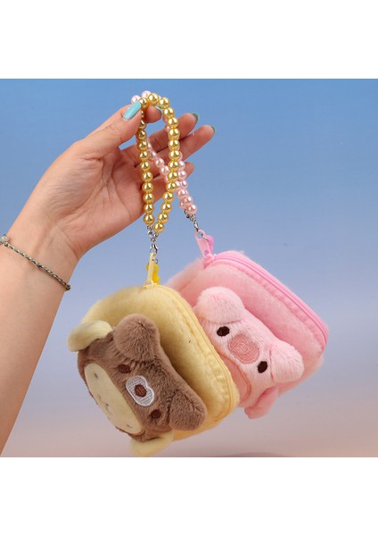 Yaratıcı Sevimli Peluş Saf Renkli Boncuk Zinciri Bebek Kafa Çocuk Bozuk Para Cüzdanı (Yurt Dışından)