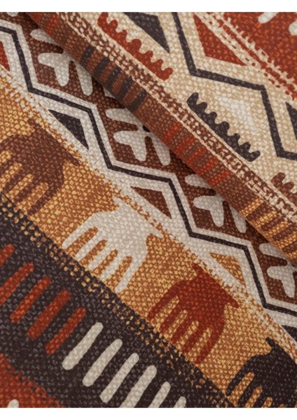 Softmicro Etnik Desenli Boho 180X220 cm Koltuk Örtüsü Şalı, Kanepe Örtüsü, Tv Battaniyesi Toprak indirimleri