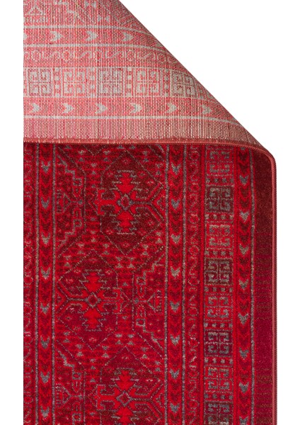 Pietra Pta 17 Red Sıcak Renk Geçişli Etnik Desenli Yumuşak Dokulu Makine Halısı