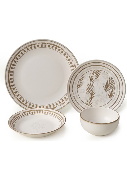 Brown Leaf Yemek Takımı 24 Parça 6 Kişilik 22427-28