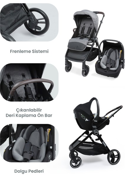 Nova Travel Sistem Bebek Arabası Gri