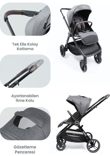 Nova Travel Sistem Bebek Arabası Gri