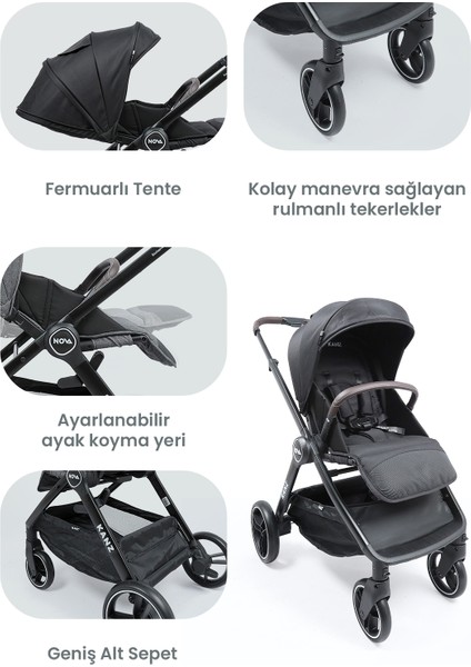 Nova Travel Sistem Bebek Arabası Siyah