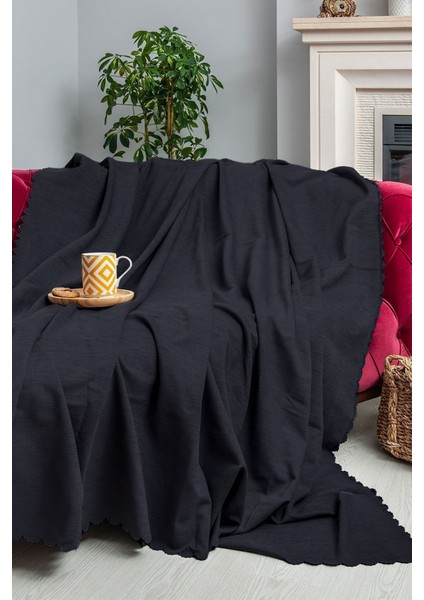 Koltuk Örtüsü | Çekyat Örtüsü | Koltuk Şalı 175X300 Mikrofiber Şönil Çift Taraflı Kaymaz | Antrasit fiyatları
