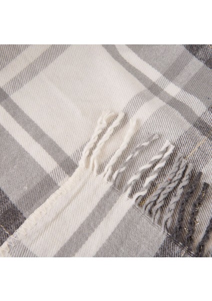 Soft Sim Ip Detaylı Skoç Koltuk Şalı - Gri - 130X170 cm modelleri