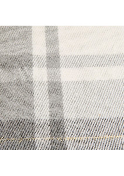 Soft Sim Ip Detaylı Skoç Koltuk Şalı - Gri - 130X170 cm fırsatları