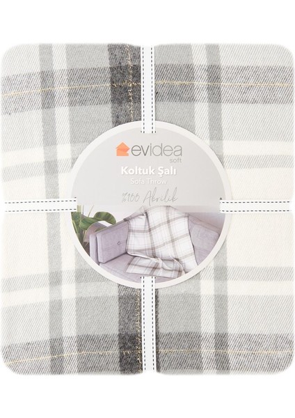 Soft Sim Ip Detaylı Skoç Koltuk Şalı - Gri - 130X170 cm indirimleri