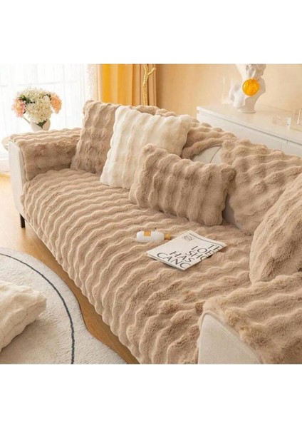 Kalın Baklava Desenli Kabartmalı Tavşan Peluş Üç Kişilik Koltuk Için ( 1ADET ) 80*190CM Ölçü