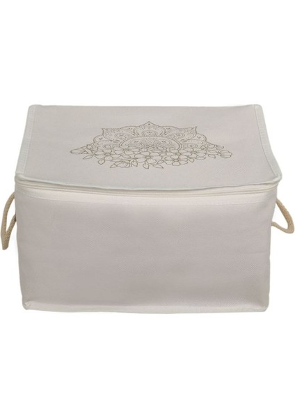 74X46X46 Cmbeyaz Renk Büyük Boy Hurç Desenli Hurç Kulplu Yorgan Hurcu Fermuarli Yıkanabilinir