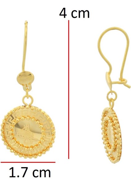 Sallantılı Tuğra Ayna Küpe / 22 Ayar fırsatları