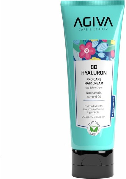 8d Hyaluron Pro Care Niacinamid, Badem Yağı Içeren Saç Kremi 250 ml