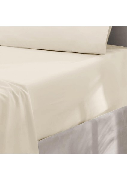 KLHOME606 Utopia Fitted Çift Kişilik Çarşaf Krem