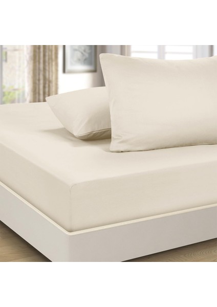 KLHOME606 Utopia Fitted Çift Kişilik Çarşaf Krem fiyatları