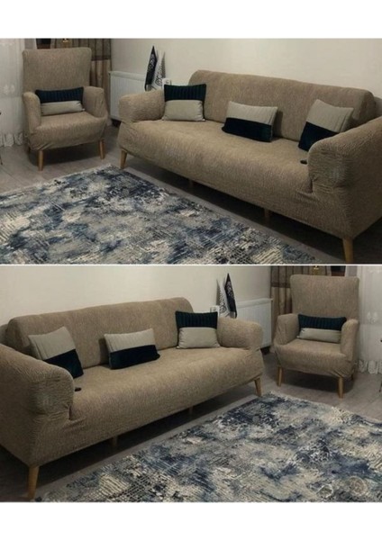 Jakarlı 3 3 1 1 Lastikli Kanepe Örtüsü | Lastikli Koltuk Örtüsü | Koltuk Kılıfı Takımı|kanepe Kılıf