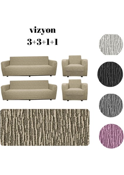 Jakarlı 3 3 1 1 Lastikli Kanepe Örtüsü | Lastikli Koltuk Örtüsü | Koltuk Kılıfı Takımı|kanepe Kılıf fiyatları