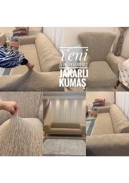 Jakarlı 3 3 1 1 Lastikli Kanepe Örtüsü | Lastikli Koltuk Örtüsü | Koltuk Kılıfı Takımı|kanepe Kılıf fırsatları