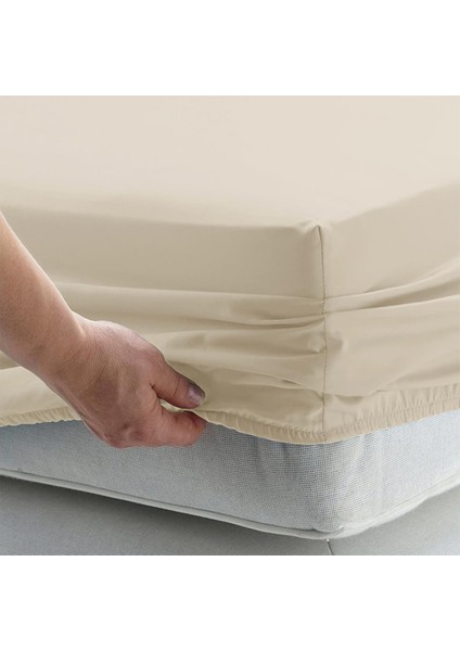 KLHOME606 Utopia Fitted Çift Kişilik Çarşaf Krem fırsatları