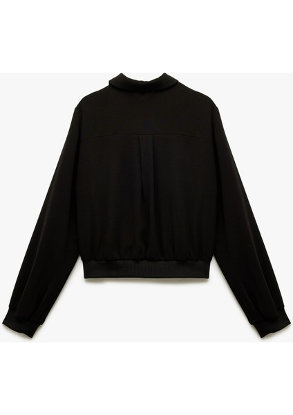 Düğmeli Uzun Kollu Klasik Yaka Krep Gömlek fiyatları