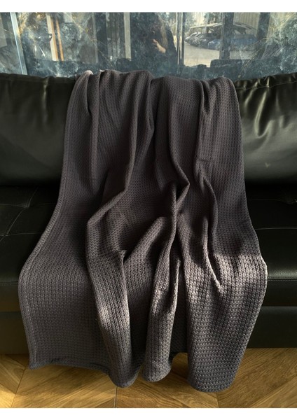 %100 Pamuk Jakarlı Antrasit Tv Örtüsü , Throw 120X170CM fiyatları