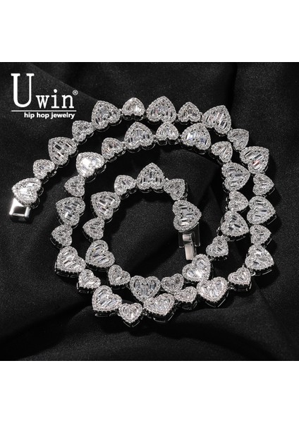 Uwın 10MM Kalp Kolye Nadiren Gün Işığını Görür Out Bag Cz Kakma Lüks Hiphop Takı (Yurt Dışından)