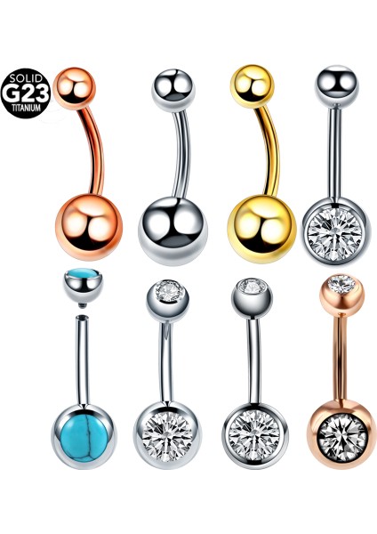 10 Adet/20 Adet/50 Adet G23 Titanyum Göbek Piercingleri Ombligo Iç Dişli Göbek Piercingleri Göbek Deliği Halkaları Kadın Vücut Takısı (Yurt Dışından)