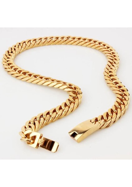 Granny Chic 15MM 7-40 Inç Altın Firma 316L Curb Link Zinciri Gerdanlık Erkek Kolye (Yurt Dışından) fiyatları