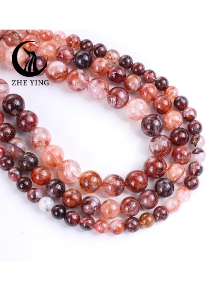 Aaaaa Doğal Taş Kırmızı Hematoid Kuvars Boncuklar 6 8 10MM Yuvarlak Gevşek Aralayıcı Boncuklar Zincir 15" Mücevher Yapımı Için Dıy Bilezikler (Yurt Dışından) fiyatları
