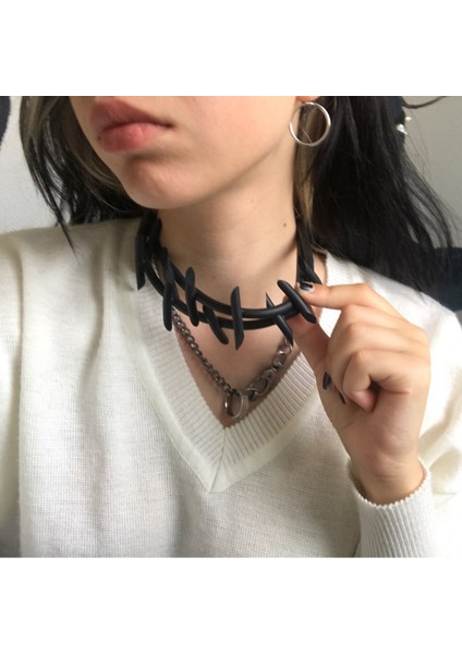 Ukebay Yeni Gotik Kolye Kolye Kadın Punk Kazak Zincirleri 3 Kolye Garip Mücevher El Yapımı Kauçuk Mücevher Torklar Halat (Yurt Dışından)