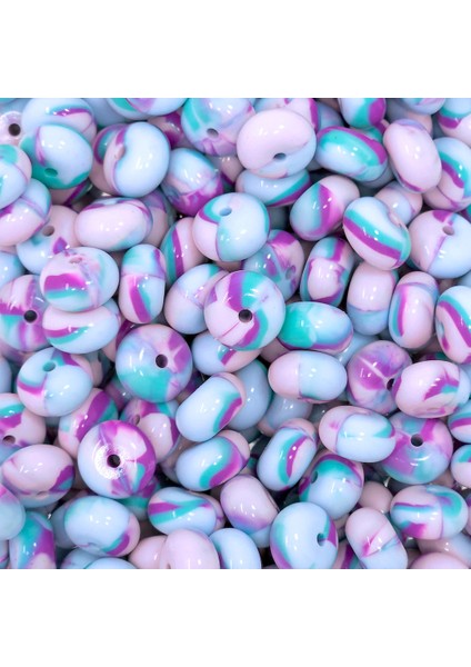 100 Adet Yeni Renkler 14MM Denizkızı Parıltılı Jöle Silikon Abaküs Boncukları Dıy Kalem Yapımı Anahtarlık Takı Kolyeler (Yurt Dışından)
