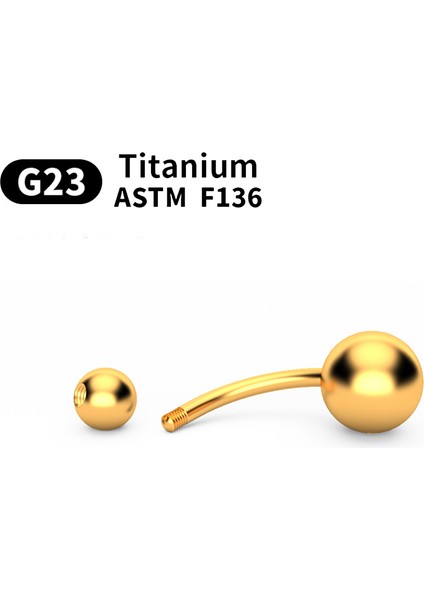 G23 Titanyum 14G Göbek Deliği Halkaları Zirkonyum Yüksek Cilalı Dişli Kaş Tırnakları Astm F136 Gövde 10 Adet Göbek Deliği (Yurt Dışından)
