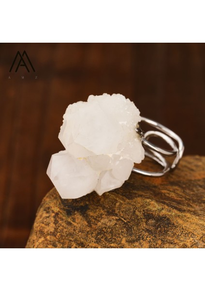 Kadınlar Için Doğal Azurit Malakit Jeot Parmak Yüzükleri Ham Değerli Taş Mineral Reiki Şifa Takı Hediyeleri (Yurt Dışından)