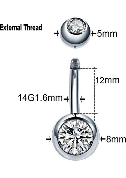 10 Adet/20 Adet/50 Adet G23 Titanyum Göbek Piercingleri Ombligo Iç Dişli Göbek Piercingleri Göbek Deliği Halkaları Kadın Vücut Takısı (Yurt Dışından)