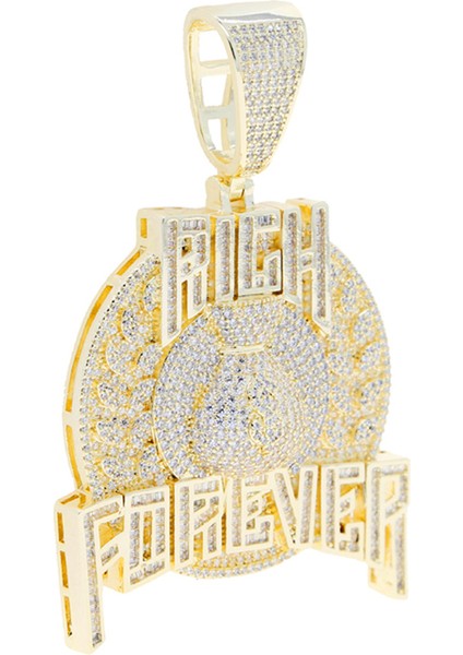 2024 Yen Buzlu Out Bling Yuvarlak Mektup Kolye Kolye Ayrıca Renk Cz Kübik Zirkon Rozet Charm Erkekler Modu Hip Hop Takı (Yurt Dışından)