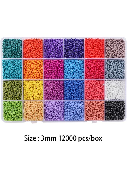 3mm 12000 Adet 24 Adet Miyuki Japon Boncuk Mat Inci Kutu Seti Dıy Takı Bilezik Gevşek Spacer (Yurt Dışından)