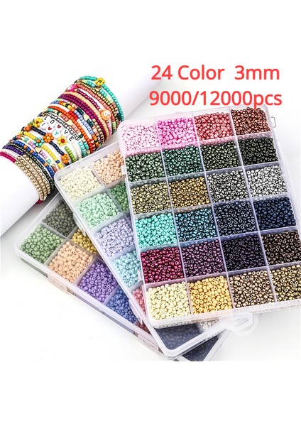 3mm 12000 Adet 24 Adet Miyuki Japon Boncuk Mat Inci Kutu Seti Dıy Takı Bilezik Gevşek Spacer (Yurt Dışından) fiyatları